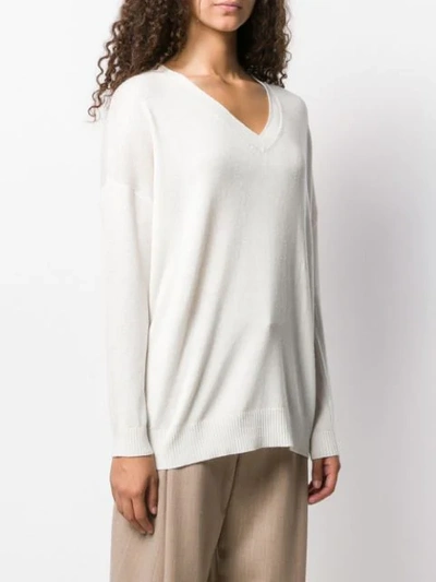 Shop Aragona Knitted Cashmere Jumper In White