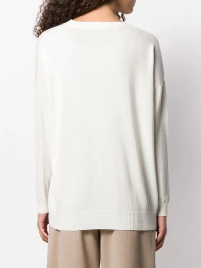Shop Aragona Knitted Cashmere Jumper In White