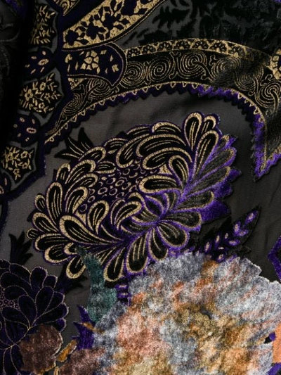 Shop Etro Velvet Print Kimono In Black