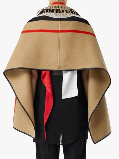 Shop Burberry Icon Poncho In Neutrals