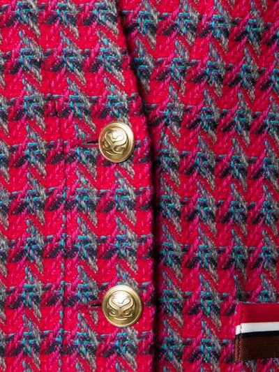 Shop Sandro Checked Tweed Jacket In Rouge