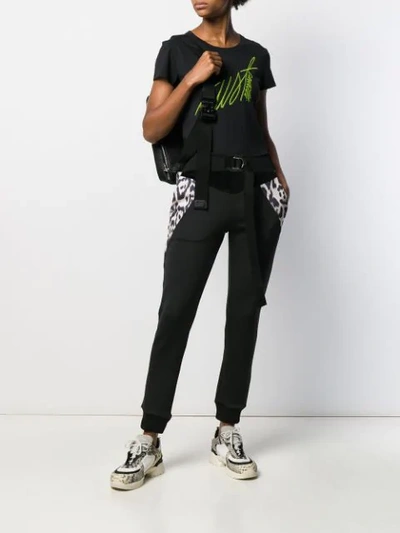 Shop Just Cavalli Embroidered Logo T-shirt In Black