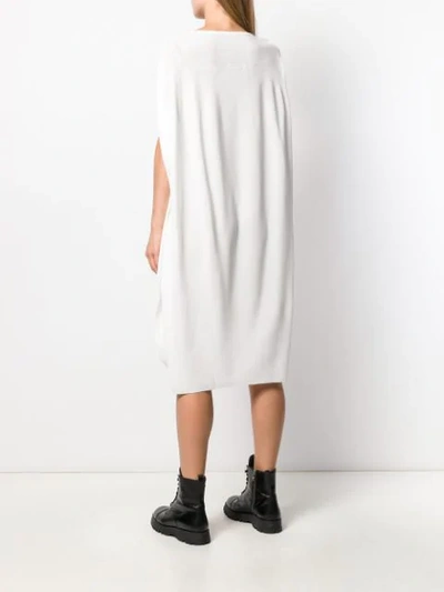 Shop Issey Miyake Sleeveless Flared Sweater Dress In White