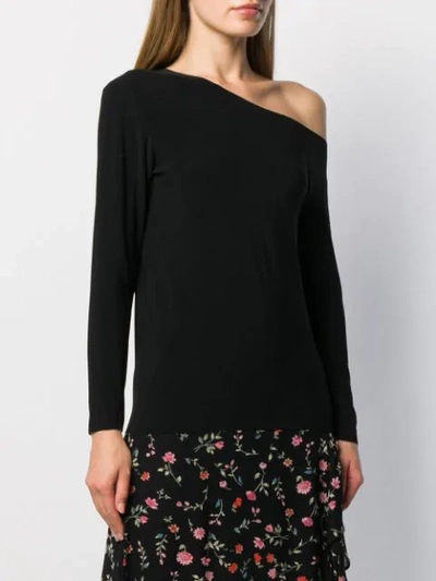 Norma Kamali Long Sleeves Drop Shoulder Top In Black