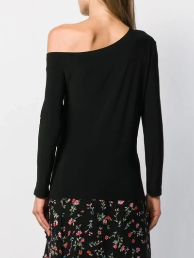 Norma Kamali Long Sleeves Drop Shoulder Top In Black