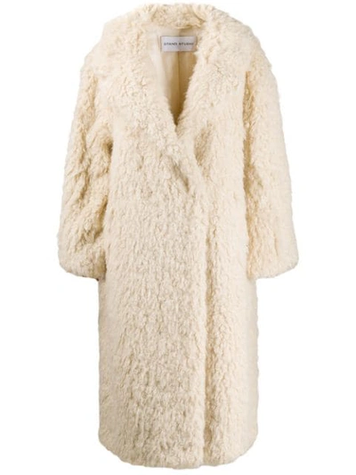 Shop Stand Studio Oversized Mid-length Coat In Offwhite 8020