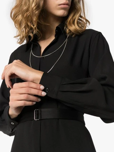 Shop Rosetta Getty Belted Midi Shirt Dress In Black