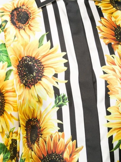 Shop Dolce & Gabbana Sunflower Print Silk Shirt In Yellow