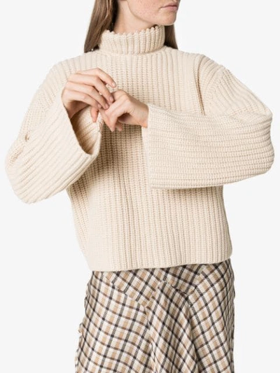 Shop Loewe Pearl-embellished Cashmere Knitted Jumper In White