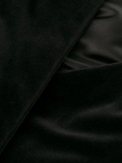 Shop Alberta Ferretti Velvet Wrap-effect Dress In Black