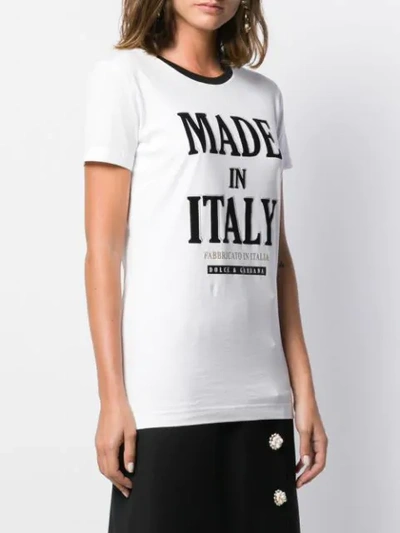 Shop Dolce & Gabbana Made In Italy Print Contrast Trim T-shirt In White