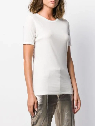 Shop Yohji Yamamoto Plain Short-sleeve T-shirt In White