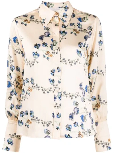 Shop Chloé Floral-print Shirt In Neutrals