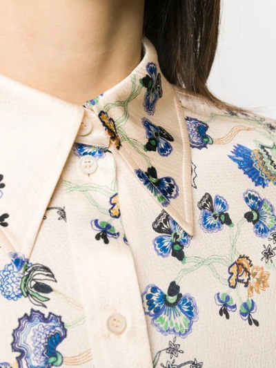 Shop Chloé Floral-print Shirt In Neutrals