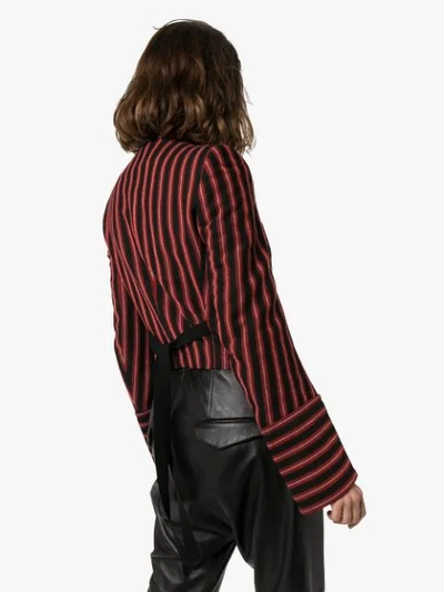 Shop Ann Demeulemeester Striped Asymmetric Blazer In Black