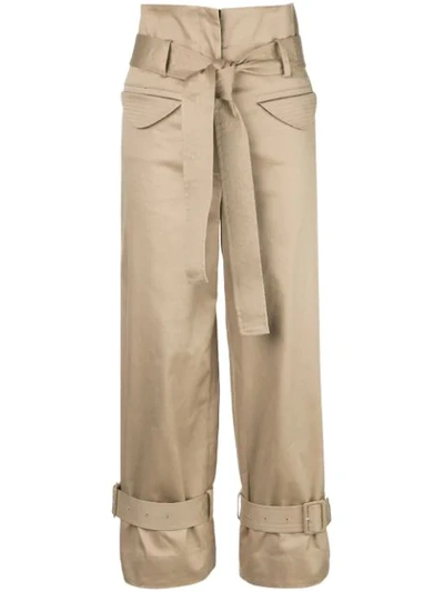Shop Alexis Vicente Straight-leg Trousers In Brown