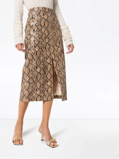 Shop Johanna Ortiz Poema Pencil Skirt In Neutrals