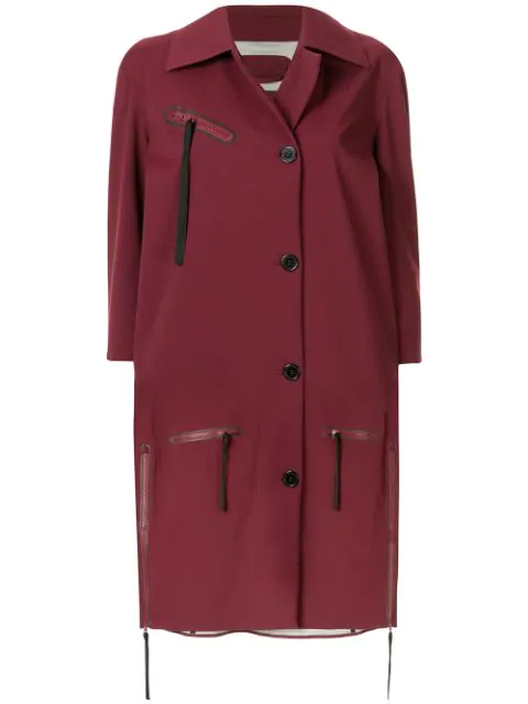 red midi coat