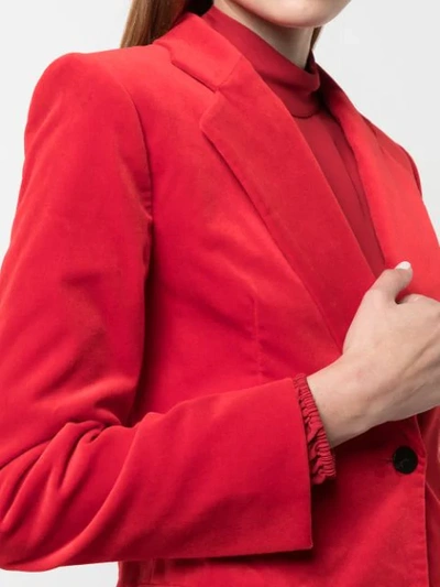 Shop Theory Velvet Blazer In Red