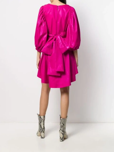 Shop Msgm Tied Mini Dress In Pink