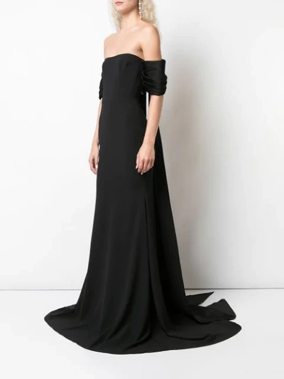 Shop Alex Perry Off The Shoulder Evening Gown In Black