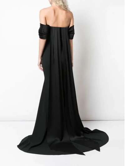 Shop Alex Perry Off The Shoulder Evening Gown In Black