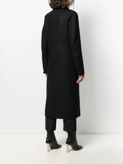 Shop Ann Demeulemeester Doppelreihiger Mantel In Black