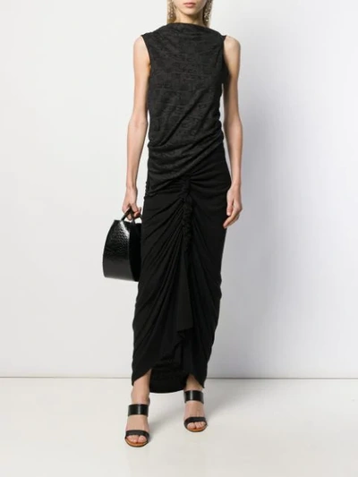 Shop Rick Owens Sleeveless Draped Vest Top In Black