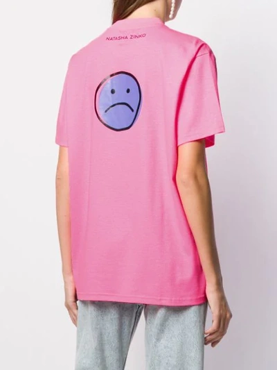 Shop Natasha Zinko Smiley Print T-shirt In Pink