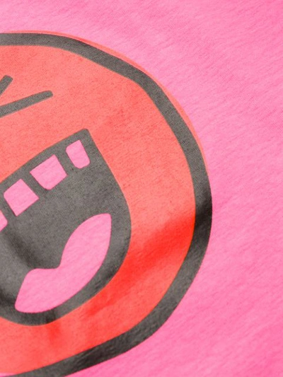 Shop Natasha Zinko Smiley Print T-shirt In Pink