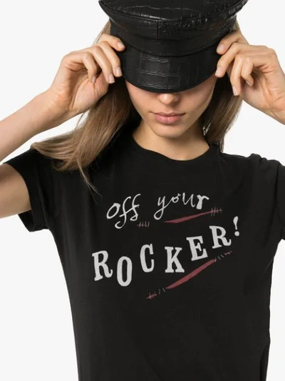 Shop Rockins Off Your Rocker-print T-shirt In Black