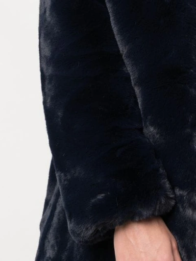 Shop Apparis Marie Hooded Faux-fur Coat In Blue