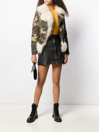 Shop Ermanno Scervino Fur Collar Jacket In Green