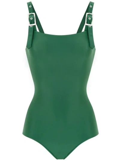 Shop Adriana Degreas Plain Wimbledon Swimsuit In Green