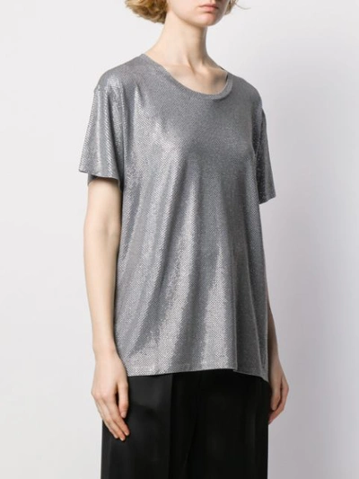 Shop Alexandre Vauthier Rhinestone Embellished T-shirt In Grey