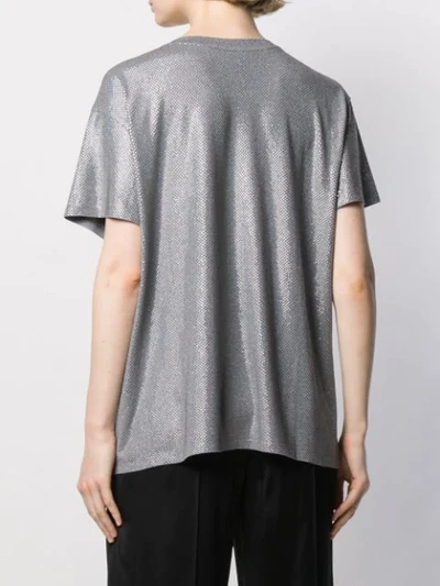 Shop Alexandre Vauthier Rhinestone Embellished T-shirt In Grey