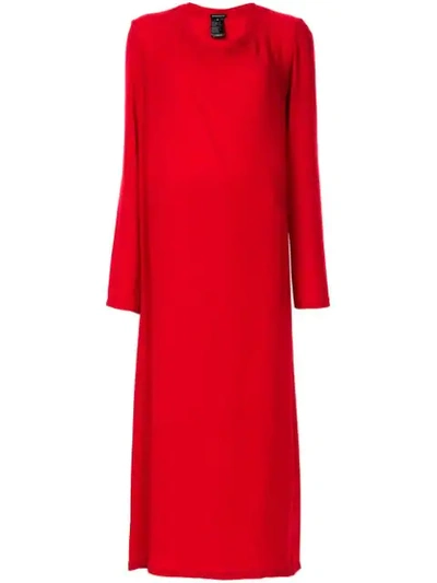 Shop Ann Demeulemeester Long Sleeves Maxi Dress In Red