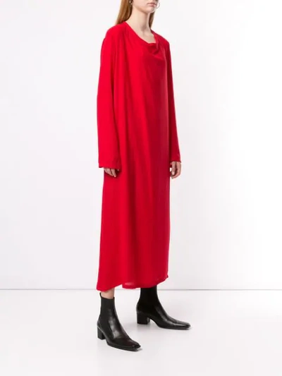 Shop Ann Demeulemeester Long Sleeves Maxi Dress In Red