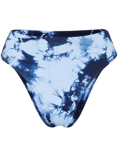 Shop Frankies Bikinis Jordan Tie-dye Bikini Bottoms In Blue