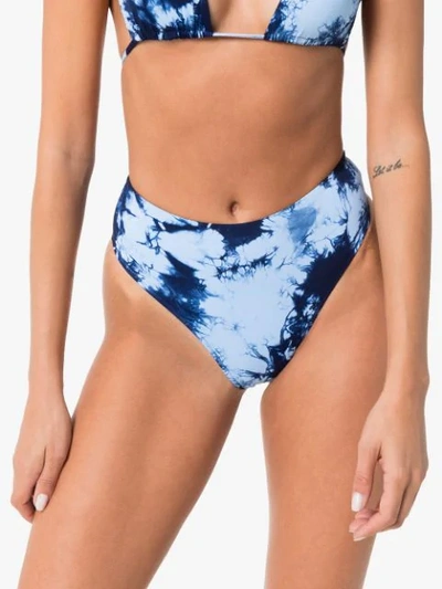 Shop Frankies Bikinis Jordan Tie-dye Bikini Bottoms In Blue