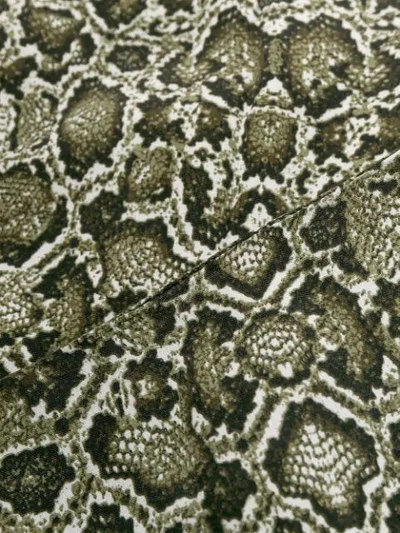 Shop Essentiel Antwerp Snakeskin Print Asymmetric Skirt In Green