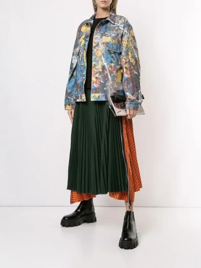 Shop Sacai Paint Palette Denim Jacket In Multicolour