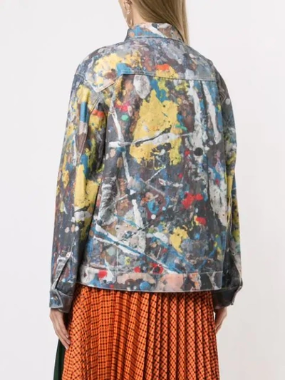 Shop Sacai Paint Palette Denim Jacket In Multicolour