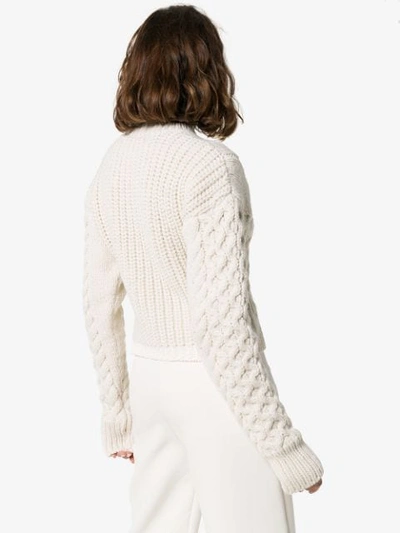 Shop Joseph Cable Mix Knit Jumper In White