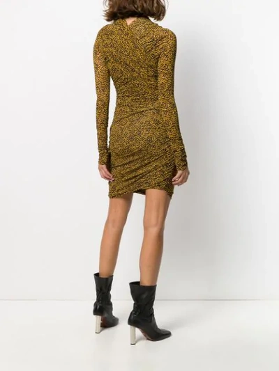 Shop Isabel Marant Jobia Ruched Printed Dress In Brown