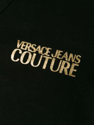 Shop Versace Jeans Couture Logo V-neck T-shirt In Black