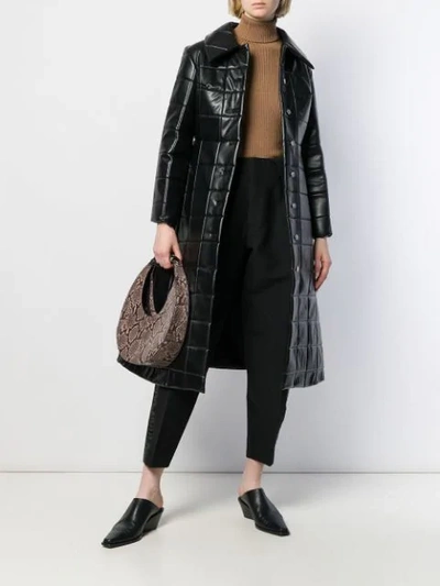 Shop A.w.a.k.e. Quilted Checked Coat In Black