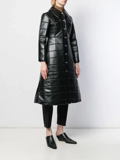 Shop A.w.a.k.e. Quilted Checked Coat In Black