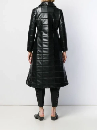 Shop A.w.a.k.e. Quilted Checked Coat In Black