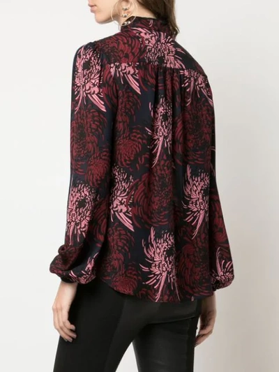 Shop A.l.c Floral Long In Midnight/pink/red
